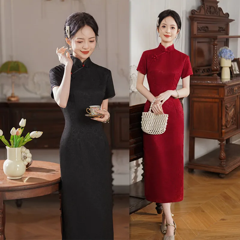 

Ретро-ципао в китайском стиле, элитное свадебное платье, весна-лето 2026, новая модель, для банкетов, стройнящее, в стиле старого Шанхая