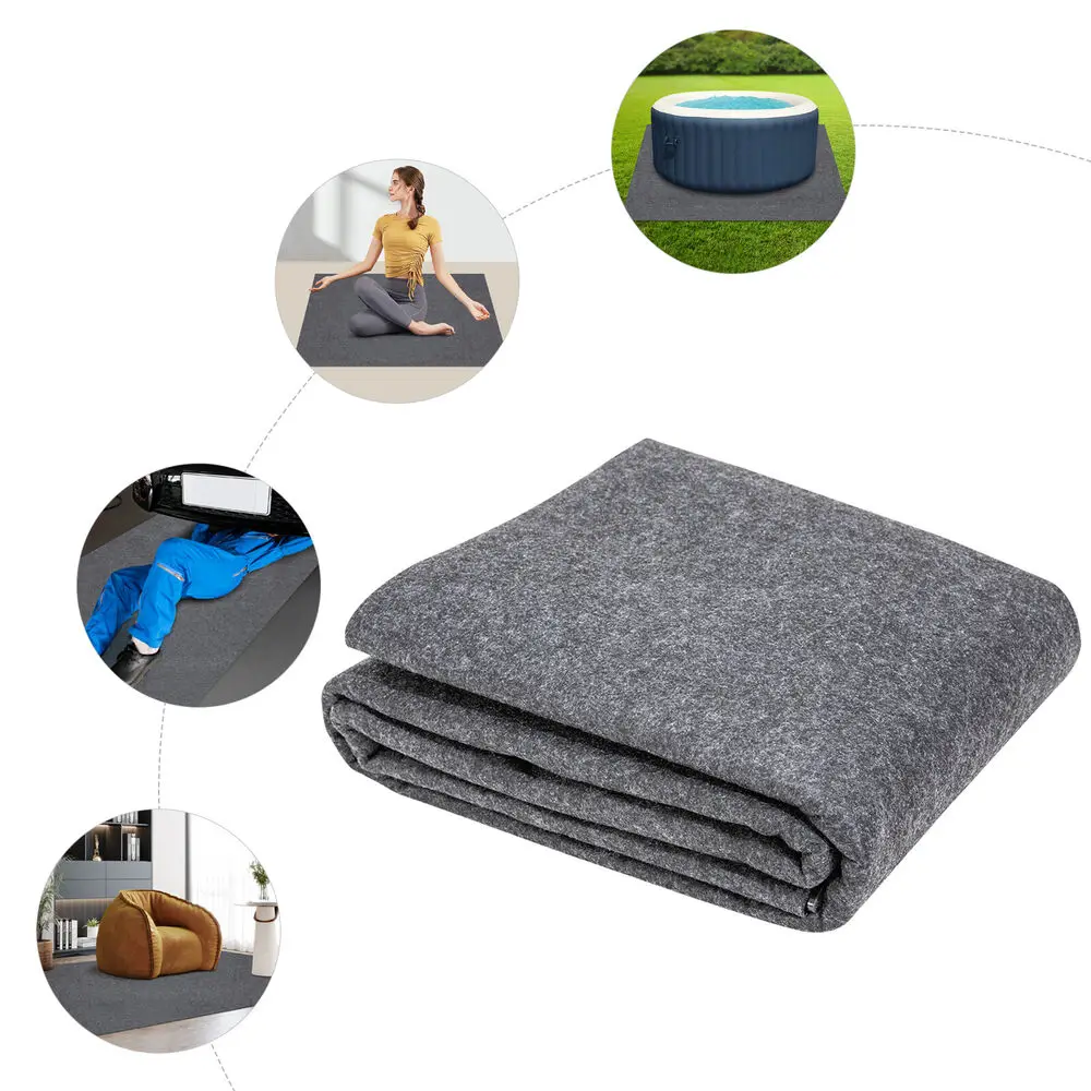 

80x80in Hot Tub Mats – Bathroom Protector & Outdoor Inflatable Pool Floor Pad, Square