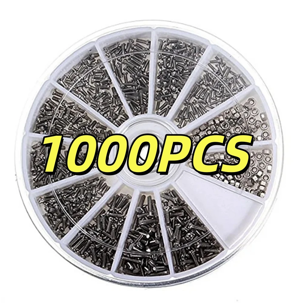 1000/600Pcs Stainless Steel Screws Electronics Nuts Assortment for Home Tool Kit Portable M1 M1.2 M1.4 M1.6 Screws