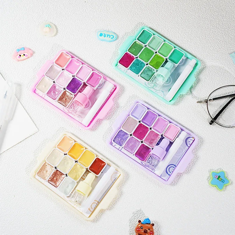 10 Farben Macaron Aquarellfarben-Set - Tragbares Festes Aquarell-Kit für Anfänger, Perfekt für Reisen & Skizzieren