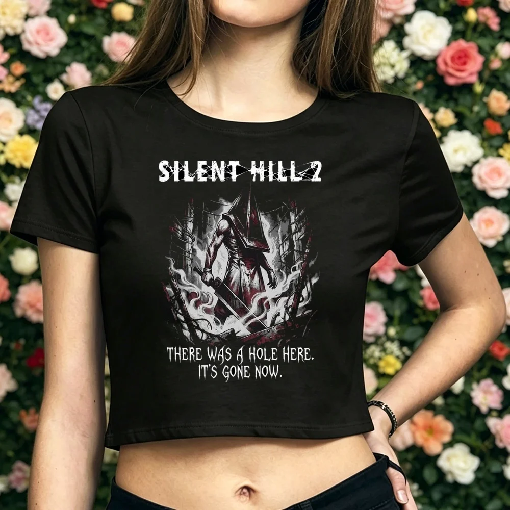 Silent Hill crop top ladies harajuku 2000s cute japan scene  top tees grunge emo goth korean fashion japan