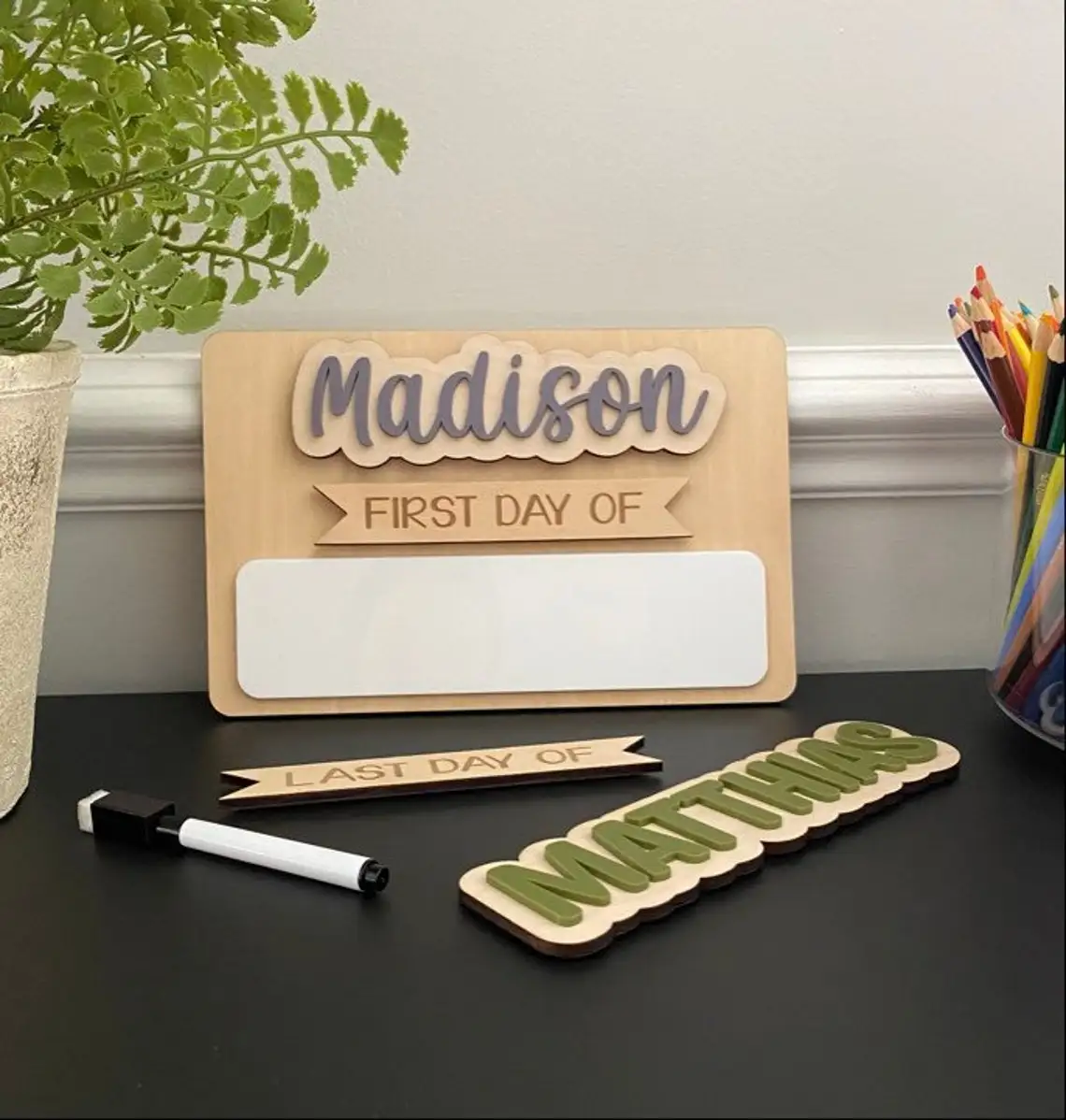 Personalized First Day of School or Milestone Sign. Custom Last Day of School Sign. Wooden Sign. Kids School Sign