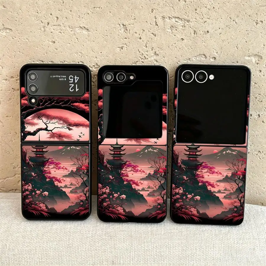 Landscape Art Case for Samsung Galaxy Flip5 Flip6 Flip4 Z Flip 7 6 5 4 3 Flip3 Flip7 FE Back Phone Cover Funda