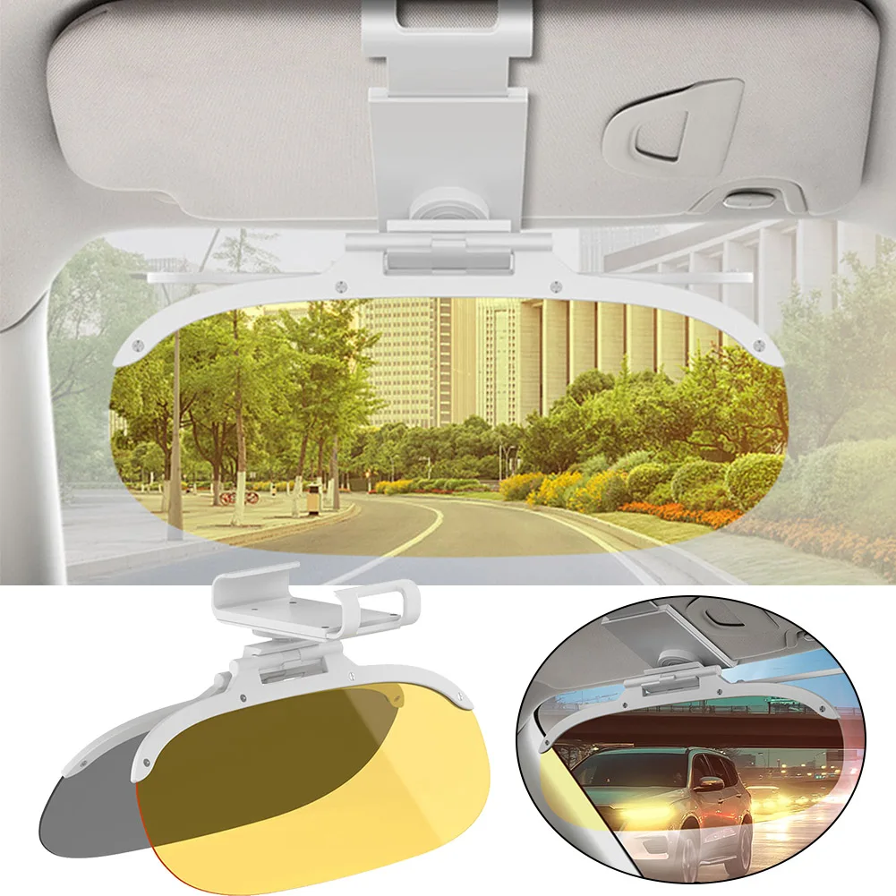 Adjustable Sun Protection Car Sun Visor Daytime And Nighttime Use Enhanced Night Safety Anti-glare Yellow Nighttime