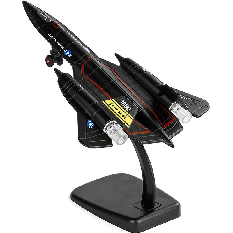 Alloy SR-71 Blackbird Strategic Bomber Fighter Reconnaissance Aircraft Airplane Metal Battle Plane Model Sound Light Kids Gifts