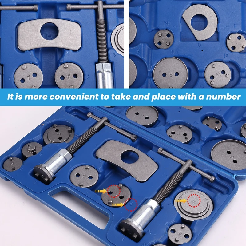 Brake Caliper Compression Tool Set Thrust Bolt Assemblies Retaining Plates Caliper Hangers Disc Adapters With Gloves