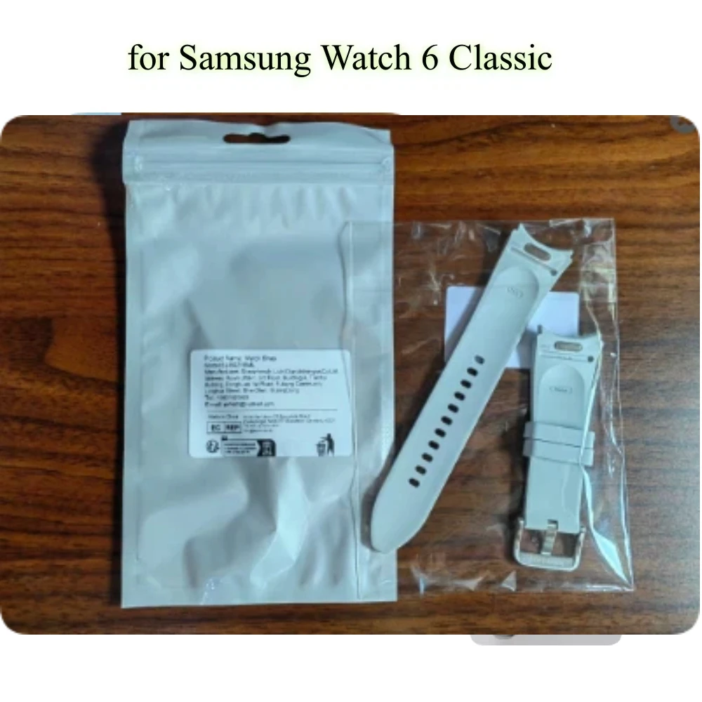 S/M, M/L Watch Strap for Samsung Watch 6classic Gray Eco Leather Duplex Band Watch Accessories