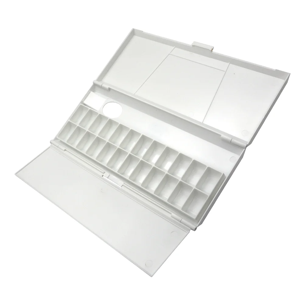 Gouache Palette Watercolor Tray Paint Pan Boxes Mixing White Plastic Case for Artist Student