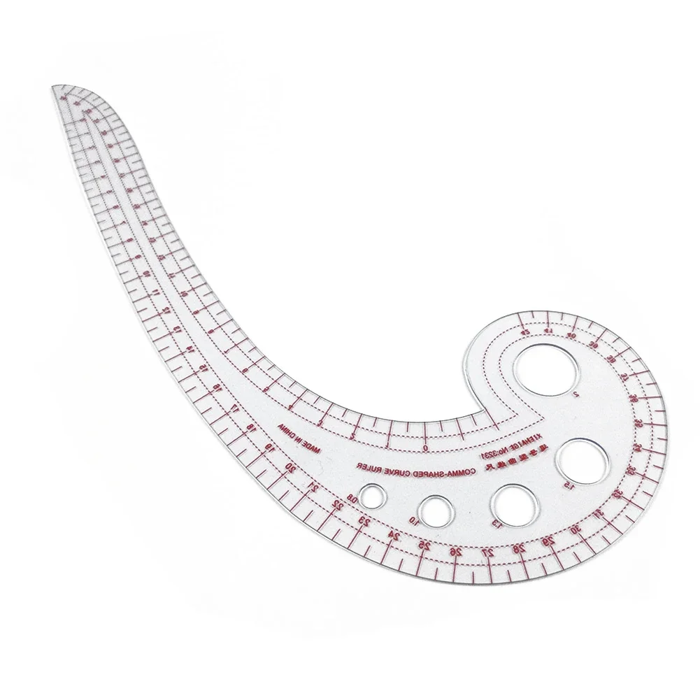 Plastic Transparent Comma Shaped Curve Ruler Styling Design Ruler Sewing Tools Multifunctional Sewing Curve Design French Tools