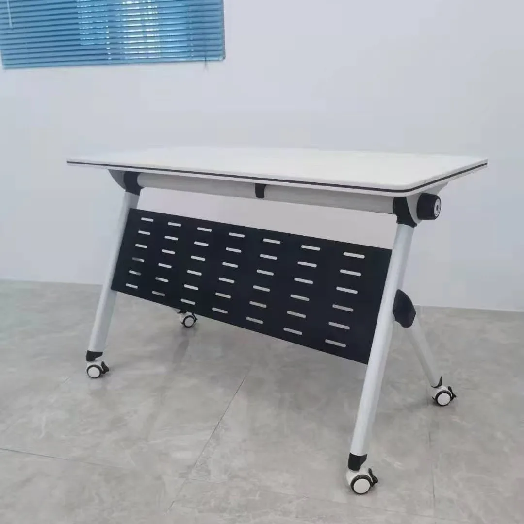 Folding training desks and chairs movable desks, desks, institutions, training strip desks can be combined with wheels, brakes