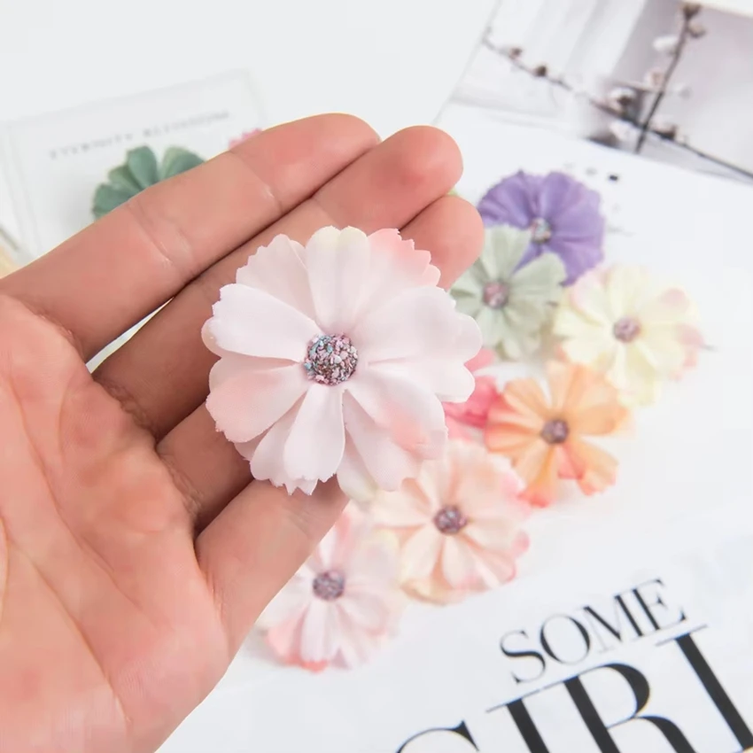 Artificial Flowers Cheap Silk Daisy Head MINI Home Wedding Decoration DIY Scrapbook Fake Plant Festival Wreath Headdress Stage 4