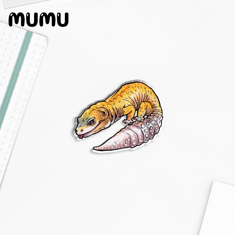 2023 New Leopard Gecko Lapel Pin Animal Acrylic Brooches Handmade Epoxy Jewelry Shirt Bag Badge