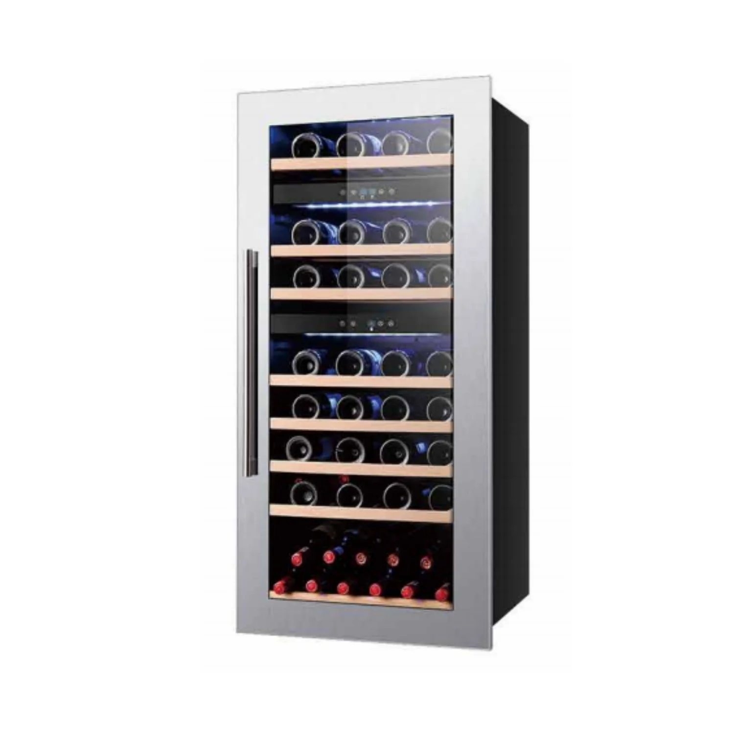 NE-422 Three-Zone Temperature Control standing/Built-in Stainless Steel Wine Beverage Refrigerator Electric Use