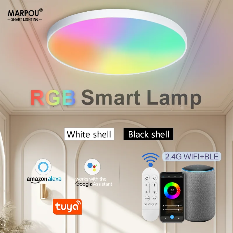 smart home rgb lampada do teto wifi bluetooth controle remoto led app controle de voz escurecimento quarto sala de estar decoracao da cozinha 01