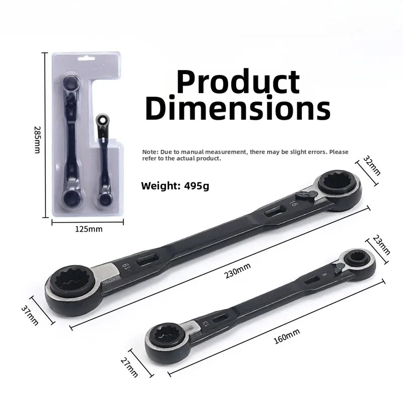 2pcs Wrench Set Open Double Purpose Combination Ratchet Wrench Accessories Portable Spanner Repair Tool 8*10-12*13 / 16*17-18*19