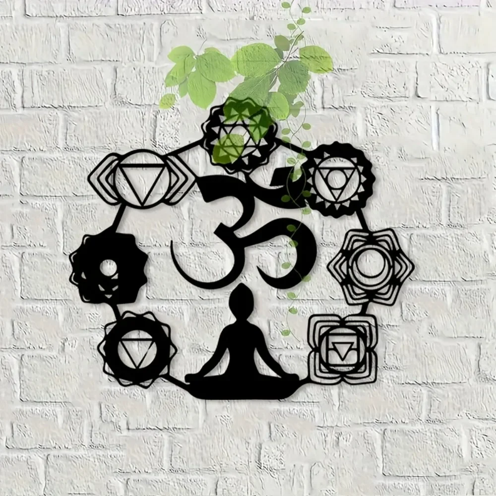 CIFBUY Sculpture murale en fer, décoration spirituelle zen, statue noire moderne pour bureau, chambre, maison