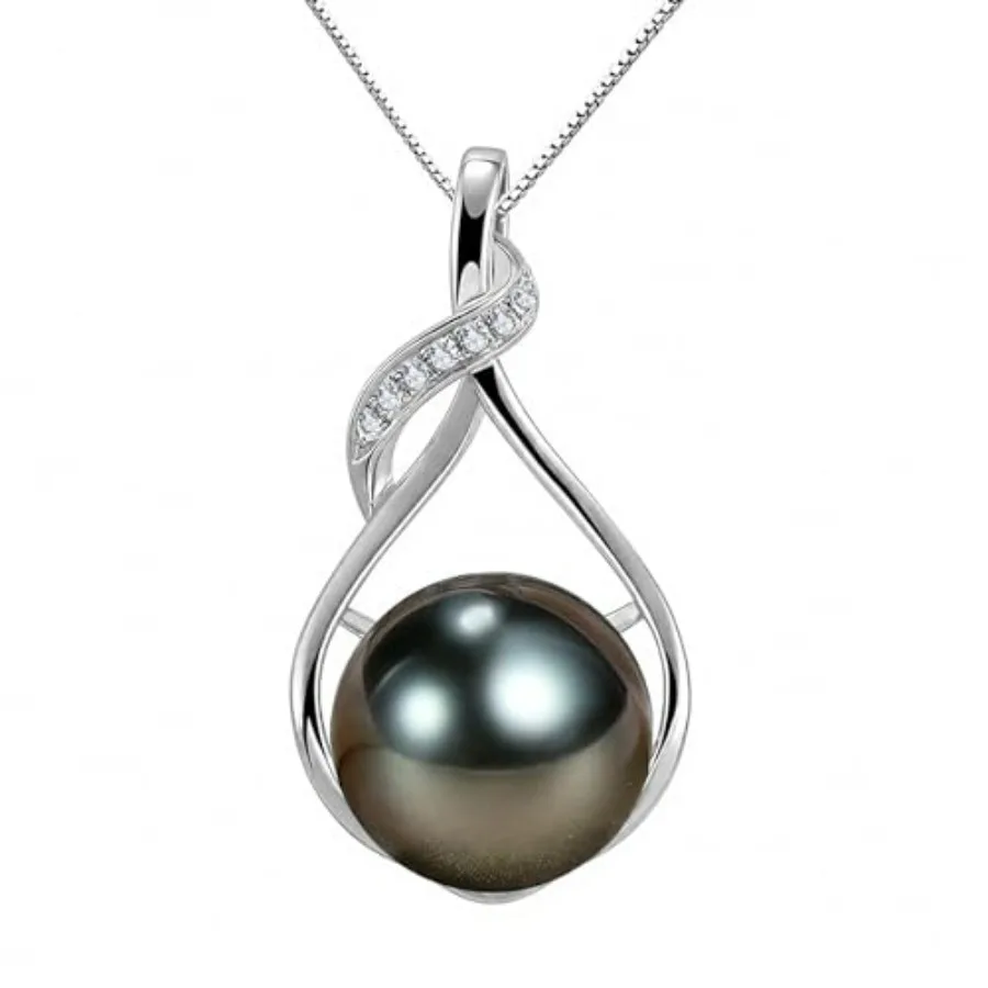 Gifts for Women Wife-Tahitian-Black-Pearl-Necklace-Gift for Wife Wedding Birthday Anniversary Jewelry-Mom Girlfriend Her Mother
