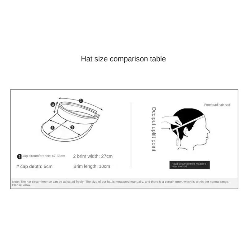 Chapéu de golfe feminino AC22 protetor solar sem cabeça aba grande UV boné de sol pesca caminhadas boné de proteção UV, branco