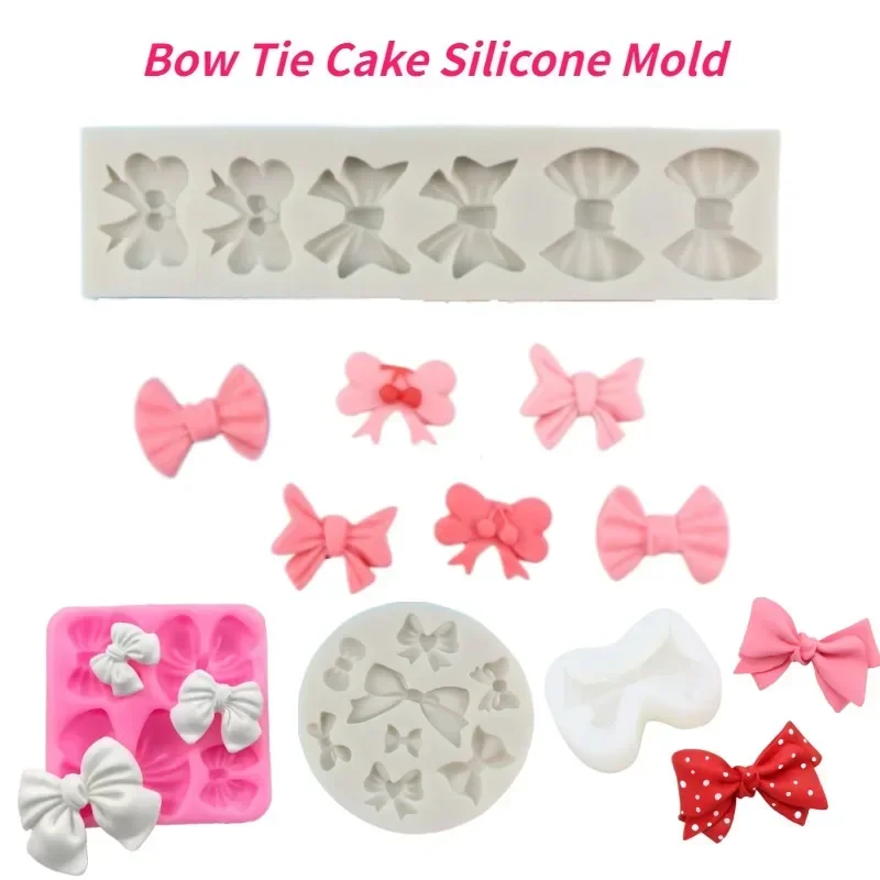 1PC Cake Mousse Silicone Mold Chocolate Bow Mold Bow Cake Silicone Mold Plaster Decoration Tools