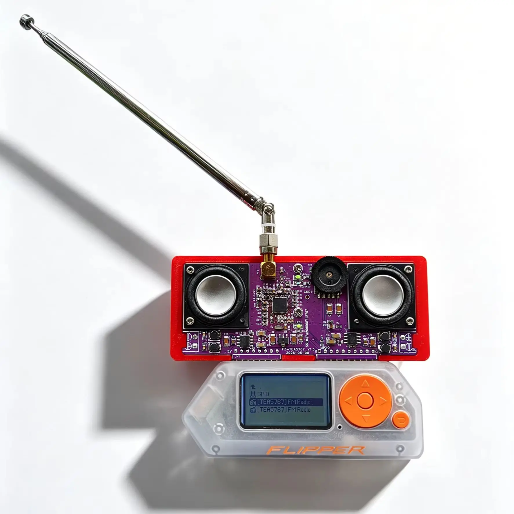 TEA5767 FM Stereo Radio Module for Flipper Zero Receiver Expansion Board with Dual Speakers & Telescopic Antenna Plug-and-Play A - view 4