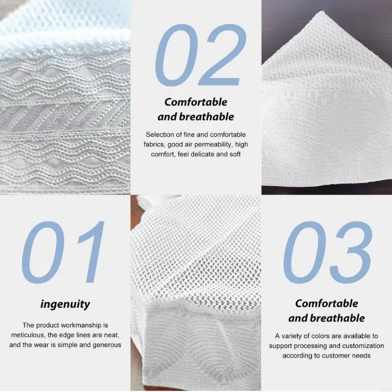 y5jd المسلمين العرقيين رجال صلاة القبعة الكروشيه الكوفي الإسلامي قبعة مريحة نماز قبعة الإسلامية التقليدية