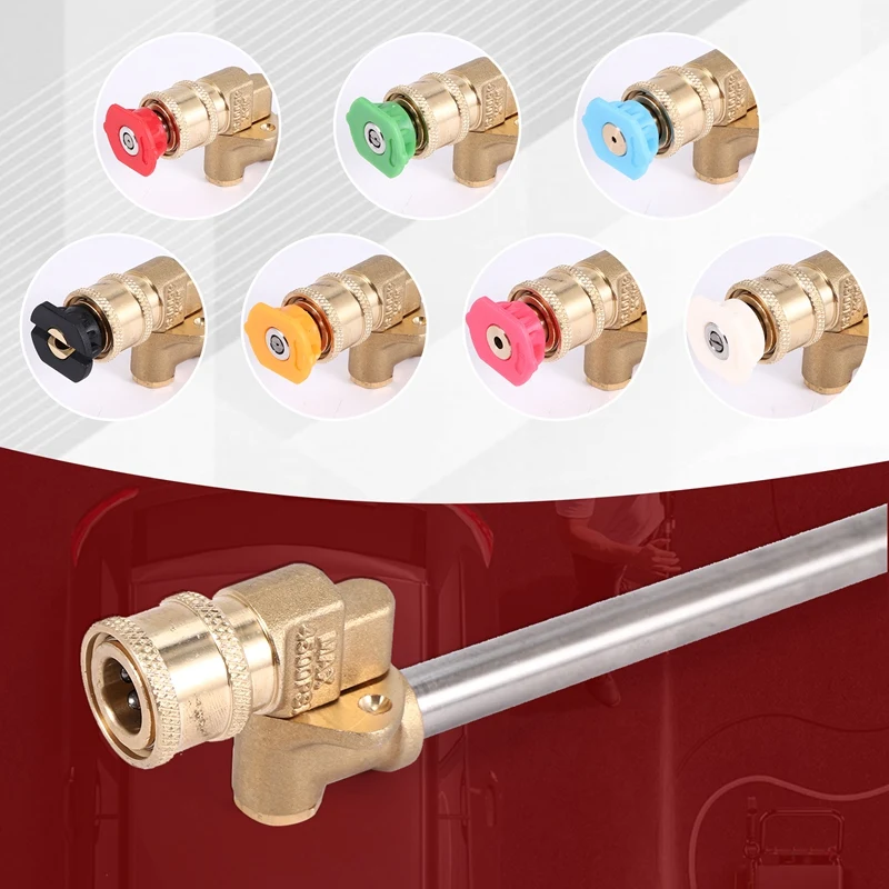 PORK-Cleaner Attachment, Pressure Washer Extension Wand With Pivoting Coupler,7 Nozzle Tips,1/4 Inch Quick Connect,17 Inch