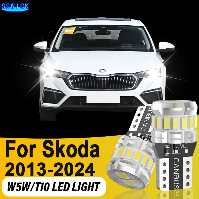 

2x Car LED Bulb T10 Side Signal Light Interior Map Dome Reading License Plate For Skoda Octavia MK3 RS Sedan 5E3 2013 2014-2023