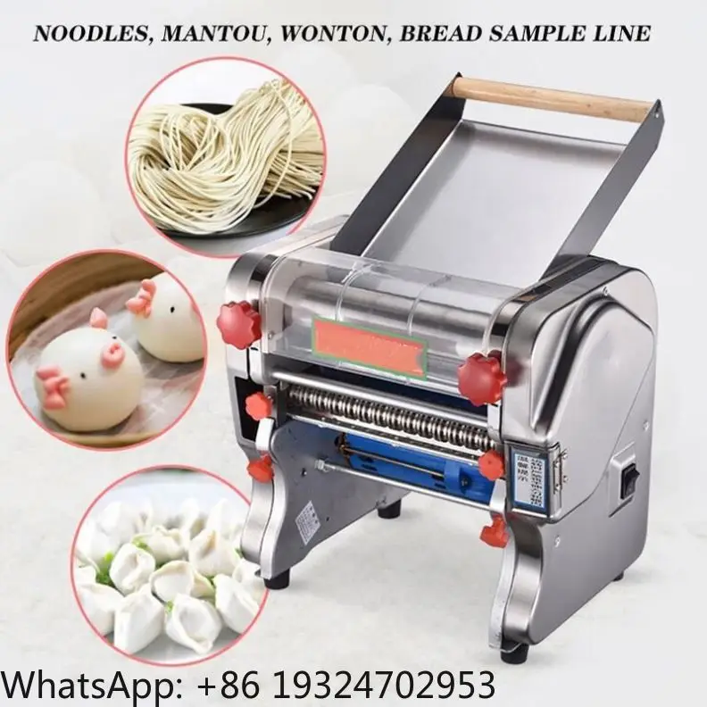 Commercial Electric Dough Roller Stainless Steel Dough Sheeter Machine Noodle Pasta Dumpling Pancake Maker Blade Changeable