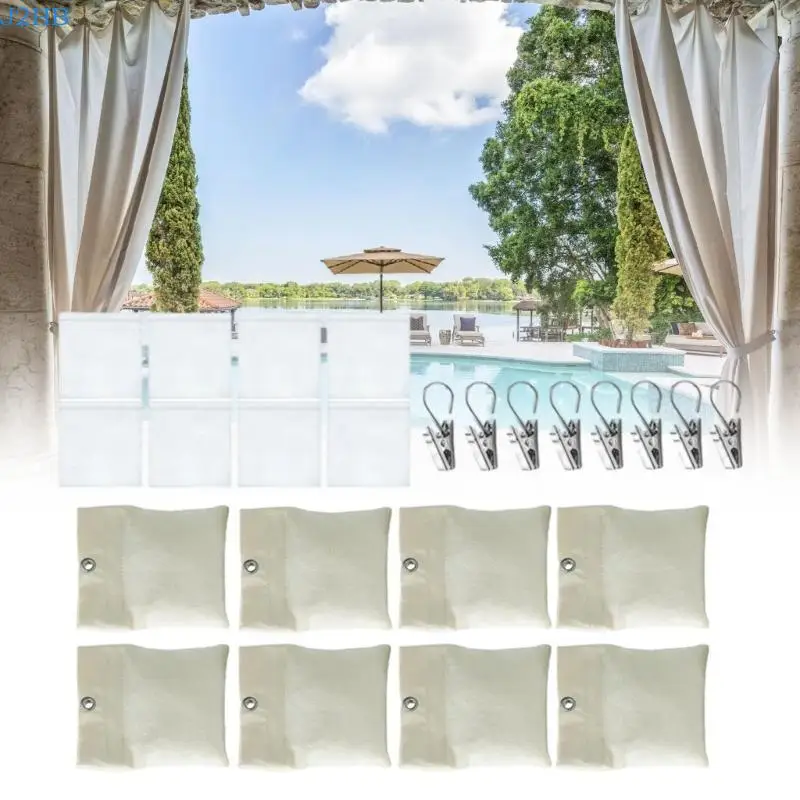 J2HB 8Pieces Portable Sturdy Outdoor Drapery Weights Convenient for Outdoor Curtains Shower Curtains and Flags Daily Use