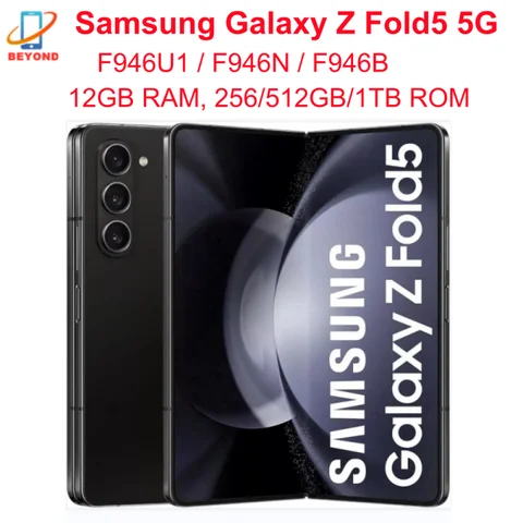 Original Samsung Galaxy Z Fold5 Fold 5 5G F946U1 F946N F946B 7.6" AMOLED 12GB 256/512GB/1TB Snapdragon NFC Foldable Cell Phone