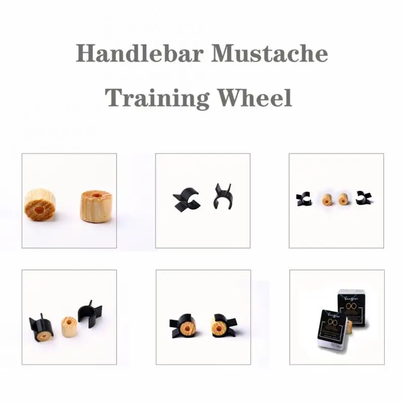 New Mustache Curling Tool Wood Wheels Silica Gel Handlebar Beard Styling For Men Salon Mustache Template Trimming Accessories