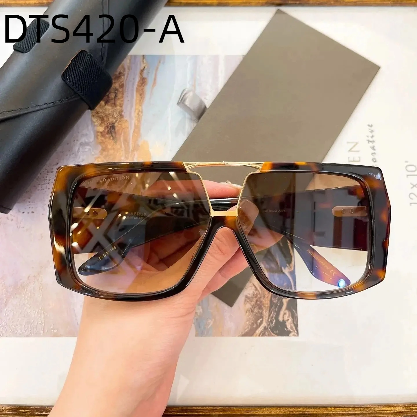 

Newest Brand Women Men Sunglasses Oversized Tortoise Acetate Frame LIMITED EDITION Trend For Unisex Eyeglasses ABRUX DTS420-A