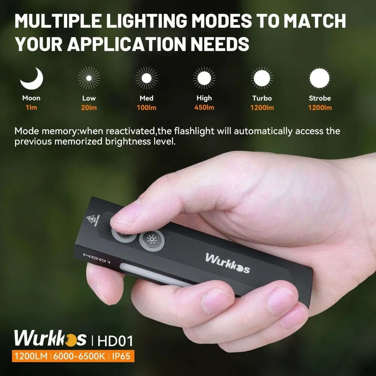 Imagem -05 - Wurkkos Lanterna Recarregável Edc com Luz Lateral Rgb Hd01 1200lm