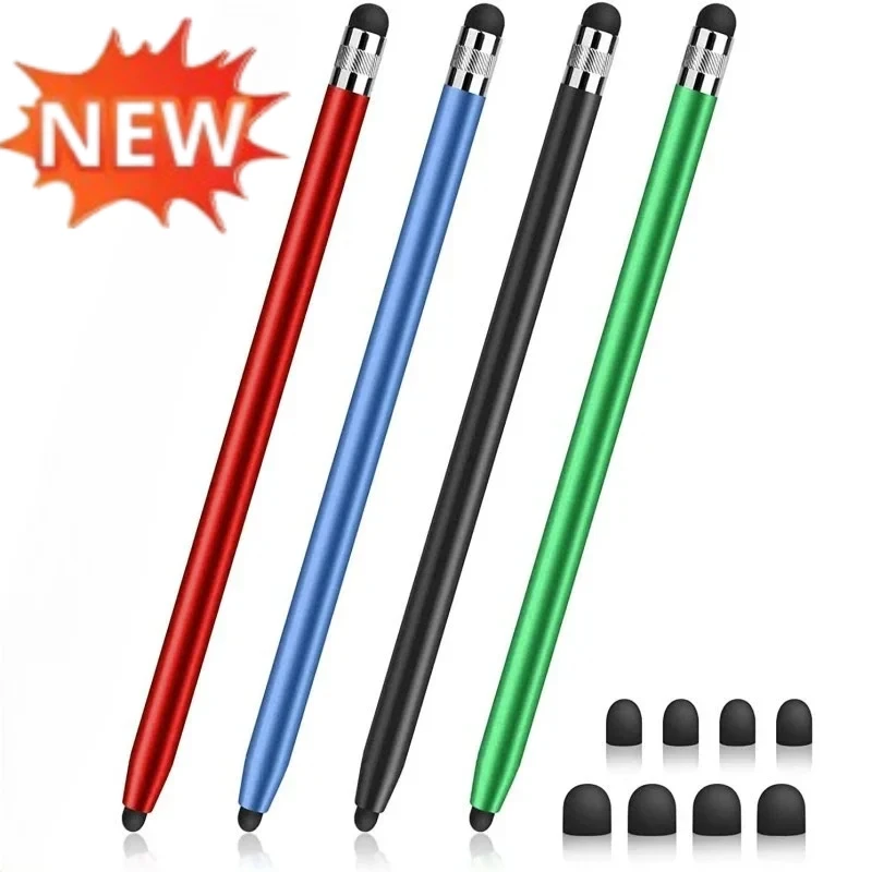Stylet tactile capacitif universel avec double embout en silicone souple compatible avec iPad Samsung Huawei Lenovo
