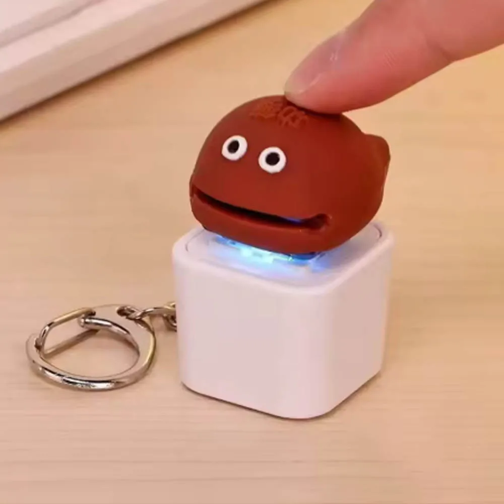 Funny Antistress Wooden Fish Keychain Key Cap Clicker Keychain LED Keycap Clicker Keyboard Key Caps Bag Charms Pendants 키캡 클리커
