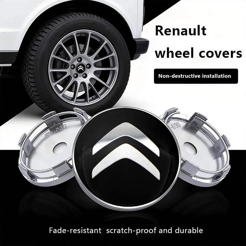 4 peças de adesivos de emblema para tampa central de roda de carro de 60mm para Citroen C2 C3 C4 C5 C6 C1 DS3 DS4 Xsara Berlingo Saxo Picasso