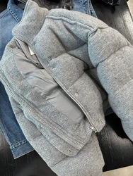 Korean Style High-end Short Gray Cotton Parkas Loose Warm Thickened Stand Collar Outwear 2023 New Winter Coat Women