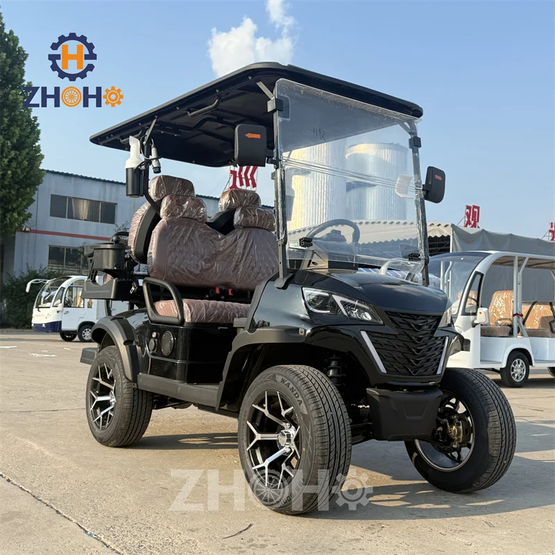The Latest 3-4 Seat Off-road Electric Golf Cart with Lithium Battery CE & DOT Certified 30-50Km/h Compatible with Club Vehicles