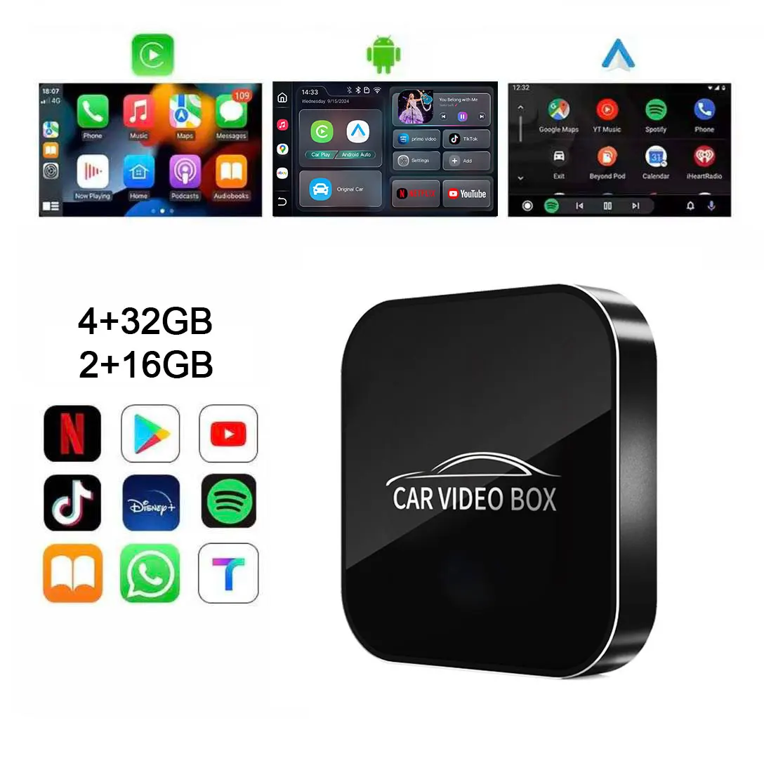 hit productY2 4G 32G Carplay Multimedia Video AI Box Wireless Connect CarPlay Abox Adapter for Android Auto Mazda with 1-Year Wa