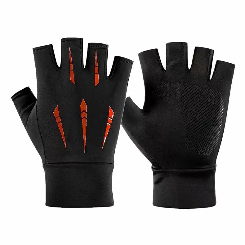 

Gloves Unisex Half Finger Ice Silk Non Slip UV Protection Summer Outdoor Sports Cycling Driving Fishing Quick Dry One Size