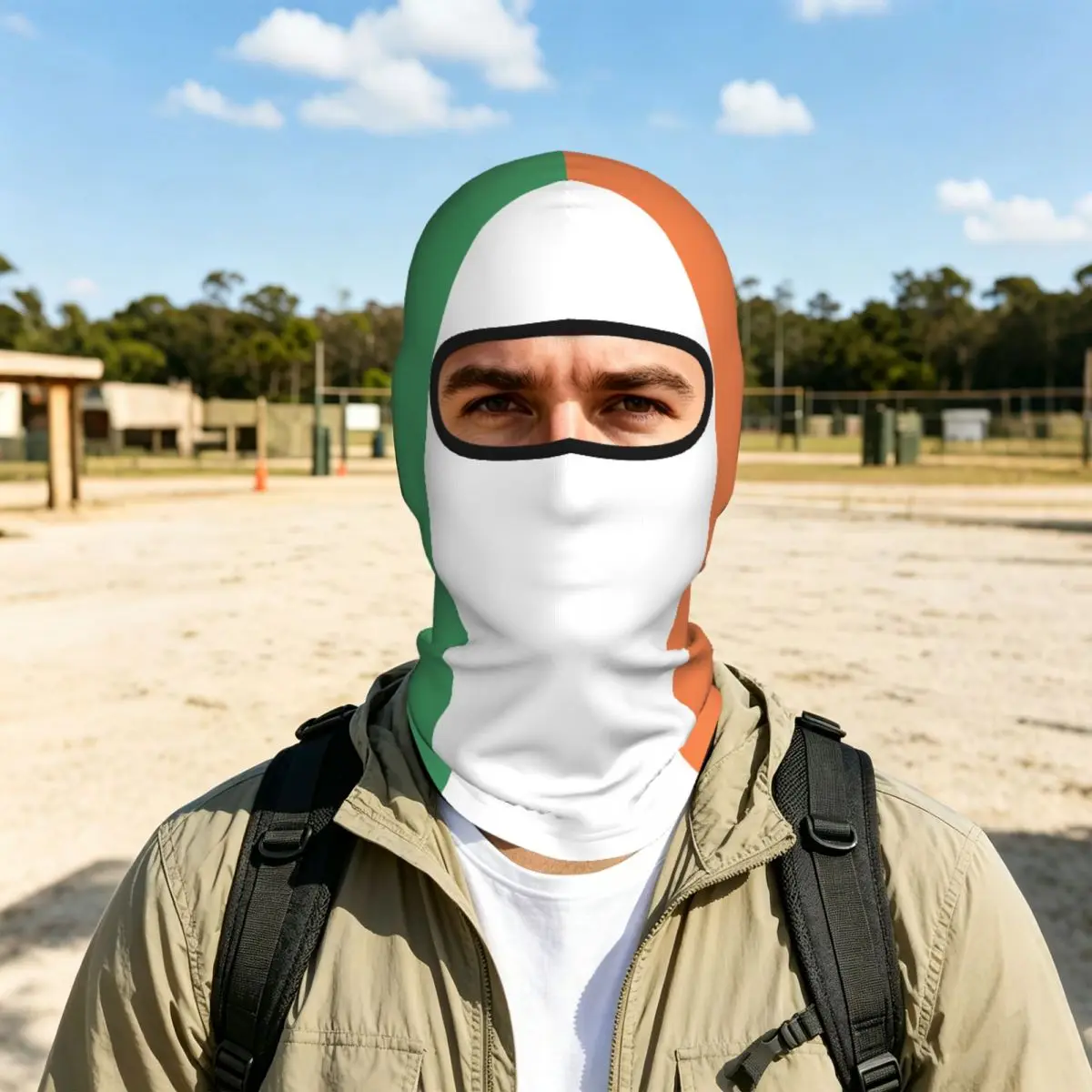 アイルランド国旗バラクラバフルフェイスマスク通気性オートバイ冬暖かいフルカバーキャップネック防風防塵サイクリングキャップ