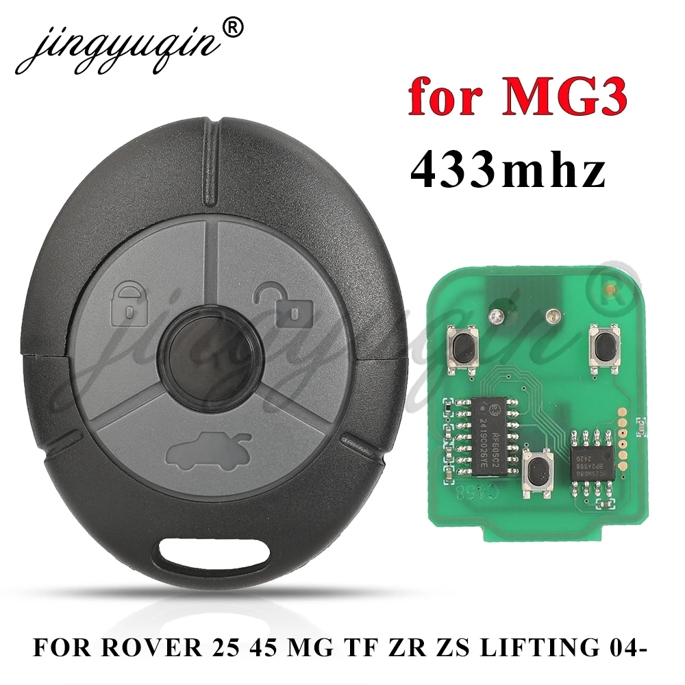 Jingyuqin 433 Mhz Araba Uzaktan Anahtar Rover 25 45 MG 3 TF ZR ZS Kaldırma 2003 + Otomatik Anahtarsız Kontrol Fob 3 Düğmeler