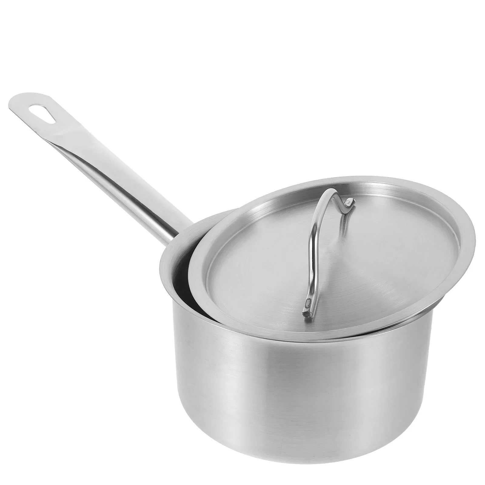 

High Body Stainless Steel 16cm Soup Pot Nonstick Gas Induction Cooker Sauce Milk Pan Kitchen Cookware Cooking Tool