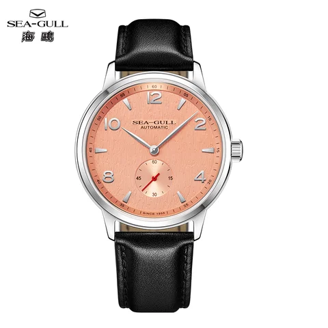 Seagull 6184 Men's Automatic Watch Blue Sapphire Glass 5ATM Waterproof Ultra-Thin Leather Strap Minimalist Casual Wristwatch
