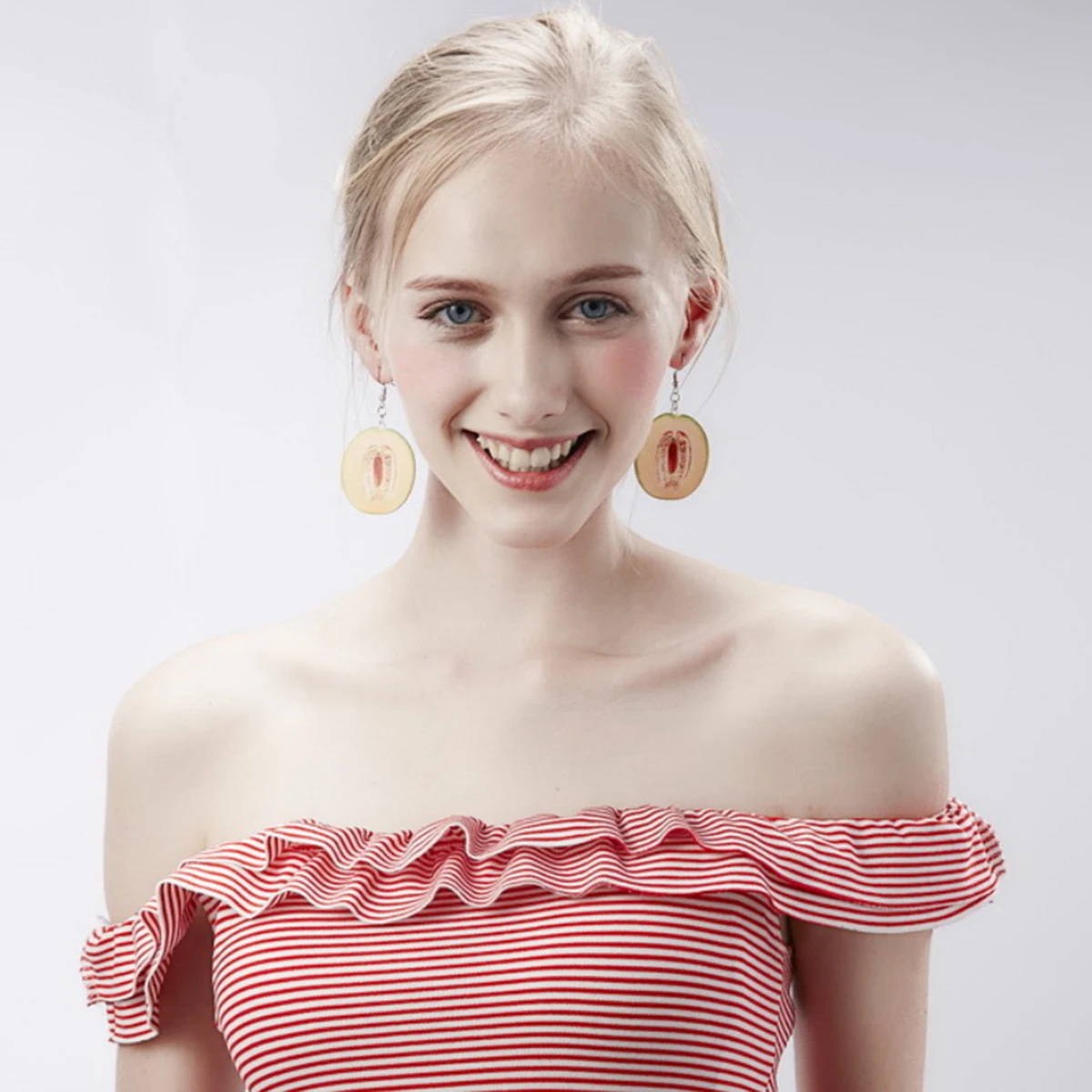 

Melon Earrings Ear Drop Dangle Women Earrings Delicate Earbob Creative Dangler Ear Jewelry Stylish Classic Fashion