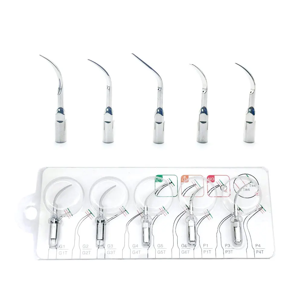 5Pcs/1set Dental Perio Scaling Scaler Tips Ultrasonic Scaler Tips for G1 G2 G3 G4 G5 Fit for EMS&WOODPECKER Handpiece