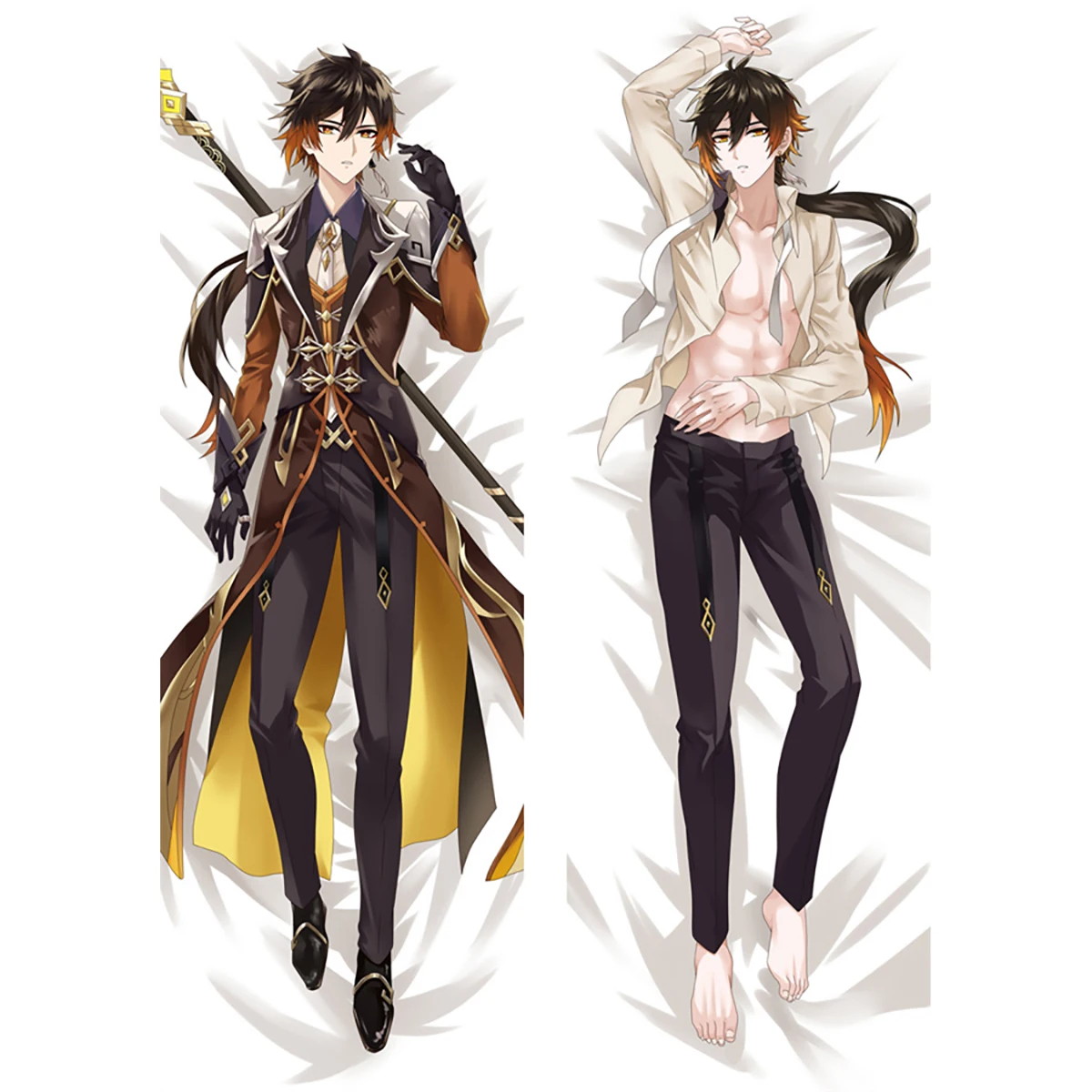 

Dakimakura Anime Pillow Case Genshin Impact Zhongli Double-sided Print Of Life-size Body Pillowcase Gifts Can be Customized