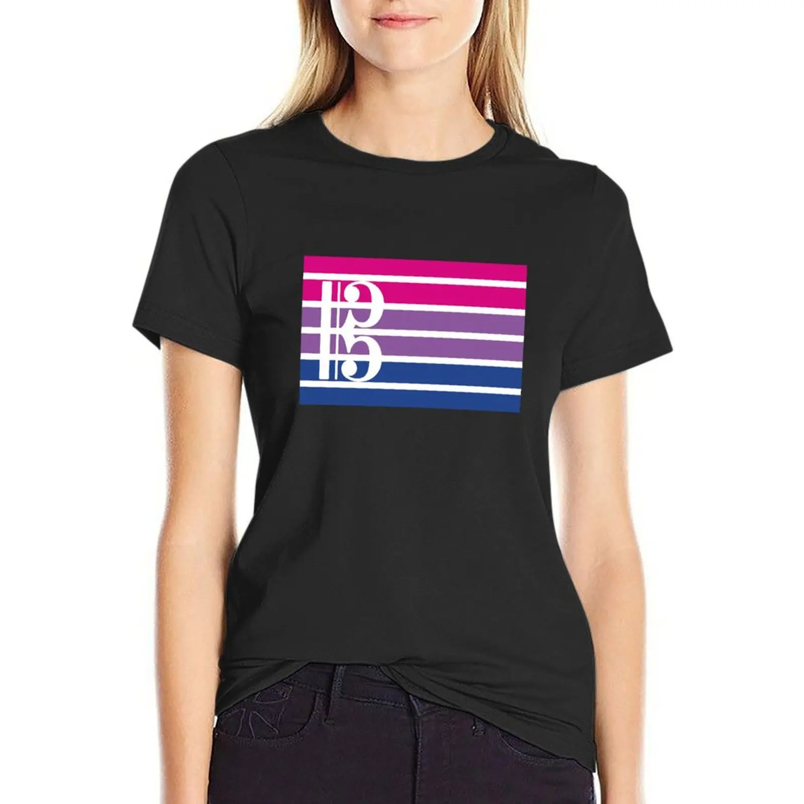 

Alto Clef Bi Flag T-Shirt vintage clothes summer tops luxury designer clothing Women