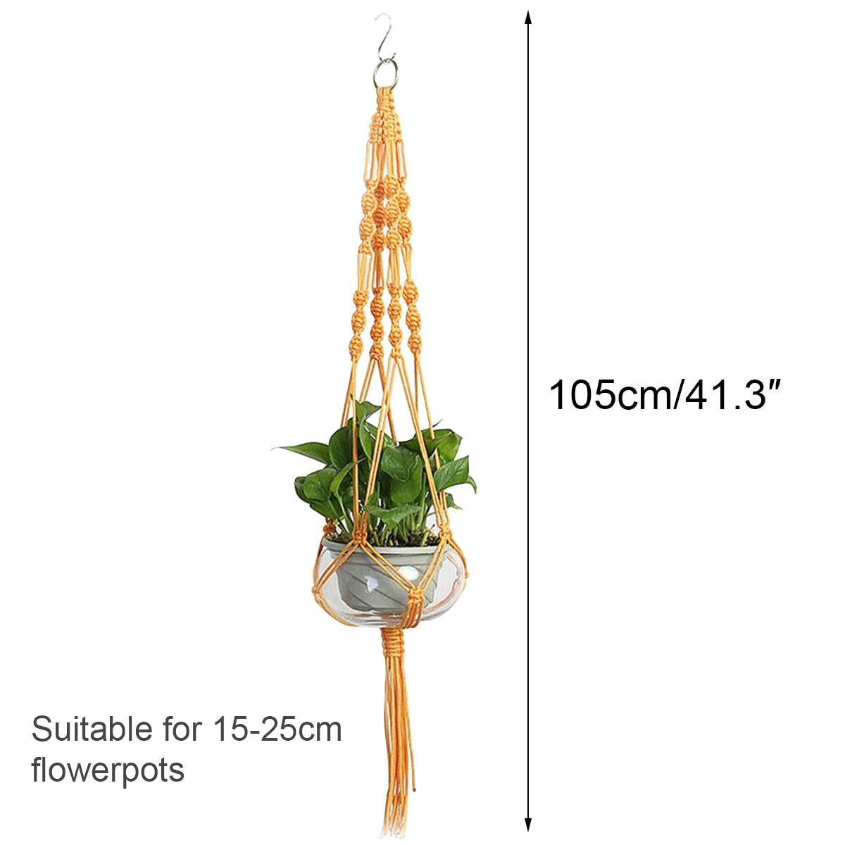 Nylon Planter Mesh Pocket Hand Woven Multi Colour Planter Hanging Rope Garden Plant Hooks Rope Planter Stand Decoration