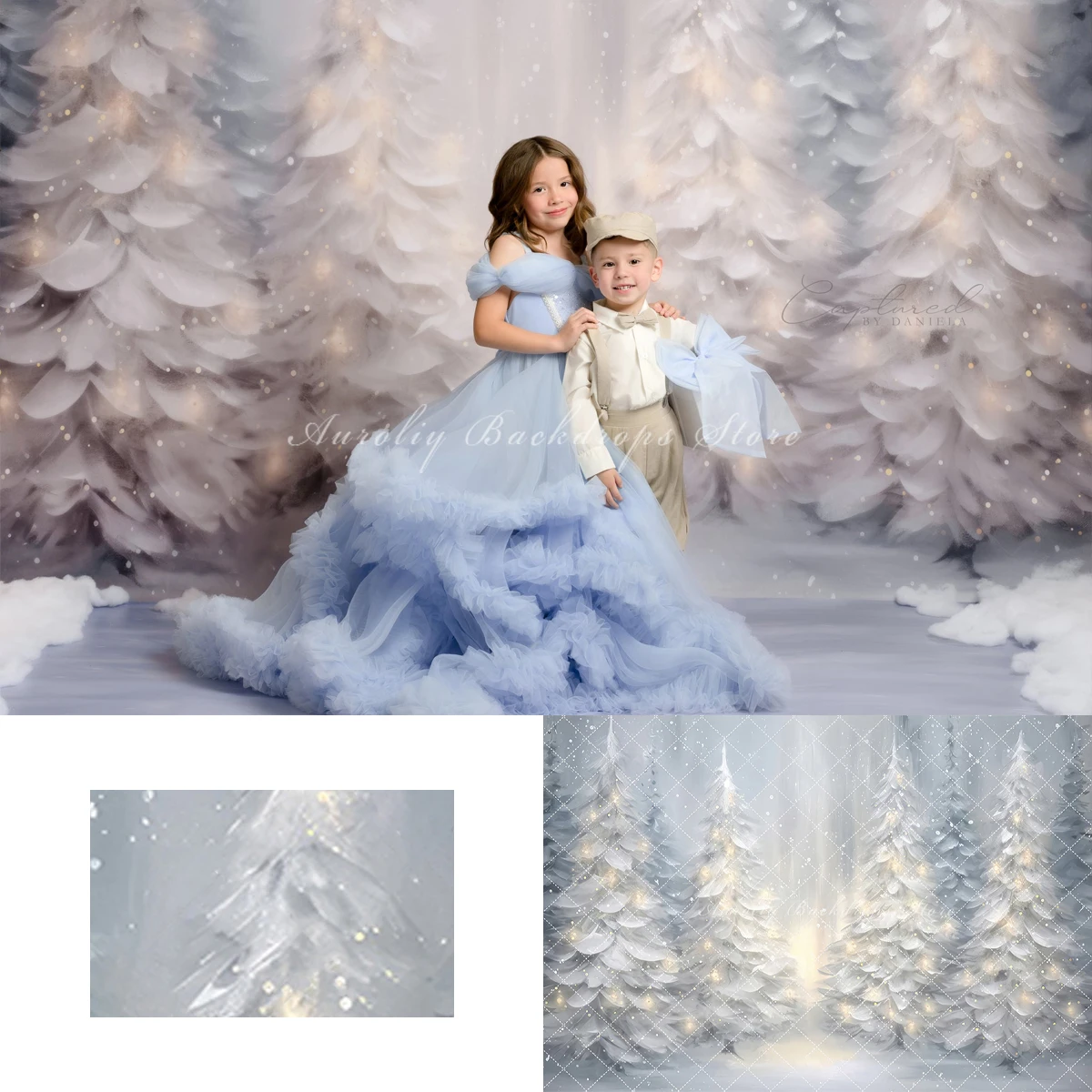 

Winter Christmas Snow Pine Forest Backgrounds Kids Adult Photography Props Child Baby Decors Photo Studio Backdrops